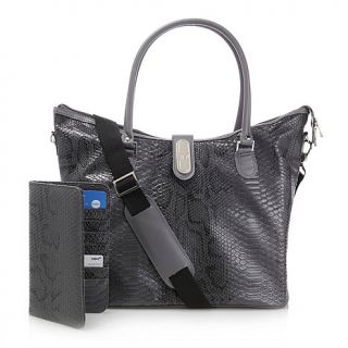 Python Embossed Tote with Wallet