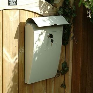 clay embossed post box by garden trading