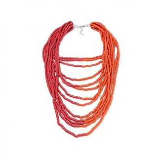 Rara Avis by Iris Apfel Wood Bead Bicolor Layered Drape 24" Necklace
