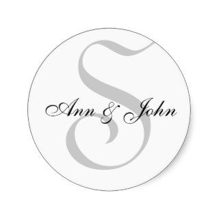 Monogram S  plus First Names Stickers for Weddings
