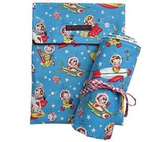 retro baby changing mat and pouch gift set by auntie mims