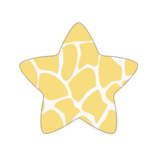 Giraffe Print Pattern in Yellow. Star Sticker