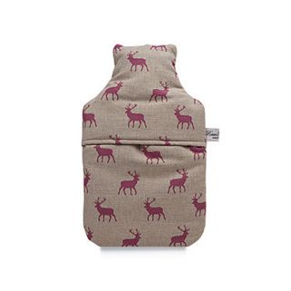 pink stag hot water bottle by rawxclusive