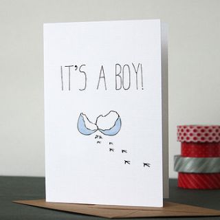it's a boy new baby card by heidi nicole