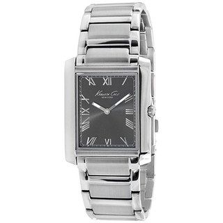 Kenneth Cole Men's Slim KC9185 Silver Stainless Steel Quartz Watch with Grey Dial Kenneth Cole Men's Kenneth Cole Watches