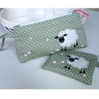 sheep make up pouch by the apple cottage company