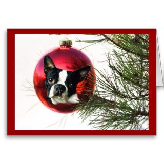 Boston Terrier Christmas Card Ball