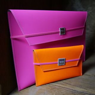 personalised neon leather document wallet by deservedly so