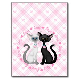 Two Cute Cats in Love Postcard