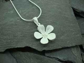 silver hibiscus flower pendant by summer and silver