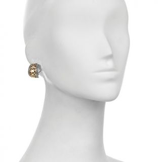 Emma Skye Jewelry Designs 2 tone Curb Link J Hoop Stainless Steel Earrings