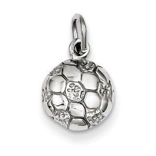 IceCarats Designer Jewelry 14K White Gold Soccer Ball Charm IceCarats Jewelry