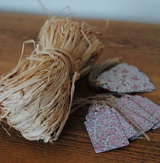 raffia and patterned gift tags by creative and contemporary handmade