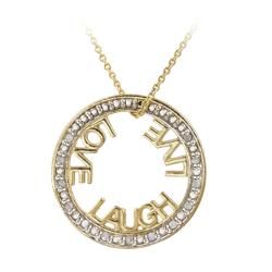 DB Designs 18k Gold over Silver 1/8ct TDW Diamond 'Live Laugh Love' Necklace (J, I3) DB Designs Diamond Necklaces