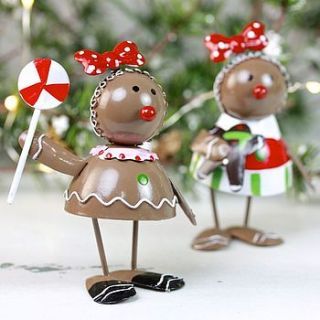 tin gingerbread wobbler by lisa angel homeware and gifts