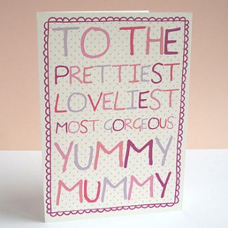 'loveliest mummy' birthday card by sarah catherine designs