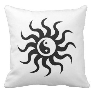 Yin Yang Sun Black/White Pillow