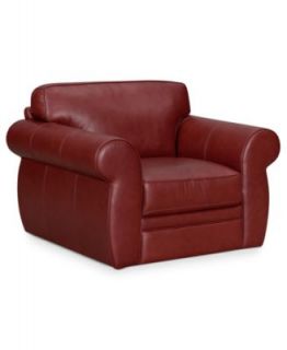 Carmine Leather Living Room Chair, 45W x 39D x 35H   Furniture