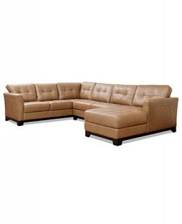 Martino Leather 3 Piece Chaise Sectional Sofa   Furniture