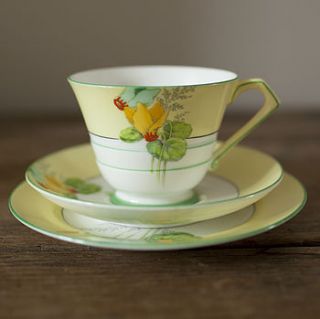 art deco style teacup, saucer, plate by homestead store