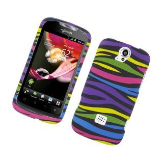 Eagle Cell PIHWMYTOUCHQ2R159 Stylish Hard Snap On Protective Case for Huawei myTouch Q U8730   Retail Packaging   Rainbow Zebra Cell Phones & Accessories