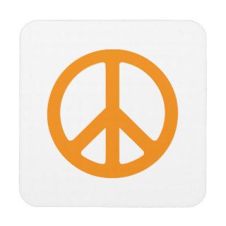 Orange Peace Sign Beverage Coaster