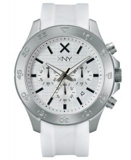 XNY Watch, Mens Chronograph Urban Expedition White Silicone Strap 45mm BV8090X1   Watches   Jewelry & Watches