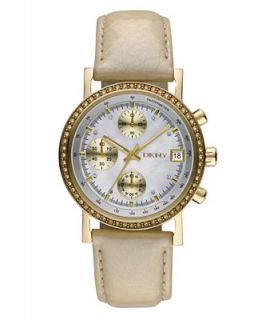DKNY Watch, Womens Chronograph Champagne Leather Strap NY8359   Watches   Jewelry & Watches