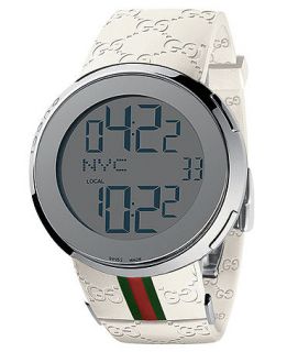 Gucci Watch, Mens Digital I Gucci White Rubber Strap 44mm YA114214   Watches   Jewelry & Watches