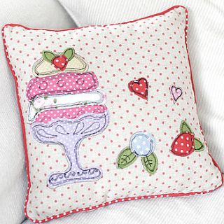 ice cream sundae cushion by pippins gifts and home accessories