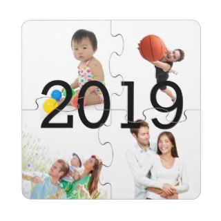 Your Photos and Custom Text Puzzle Coaster