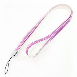 Silver Tone Fuschia ID Badge Cell Phone Neck Strap Lanyard Cell Phones & Accessories