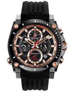 Bulova Mens Chronograph Precisionist Black Rubber Strap Watch 47mm 98B181   Watches   Jewelry & Watches