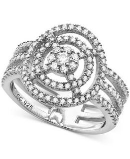 CRISLU Platinum over Sterling Silver Cubic Zirconia Orbital Ring (2/3 ct. t.w.)   Fashion Jewelry   Jewelry & Watches