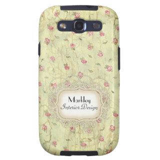 Modern Vintage Art Roses Tea Stained Aged Crackle Samsung Galaxy S3 Case