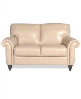 Almafi Leather Loveseat, 63W x 38D x 36H   Furniture