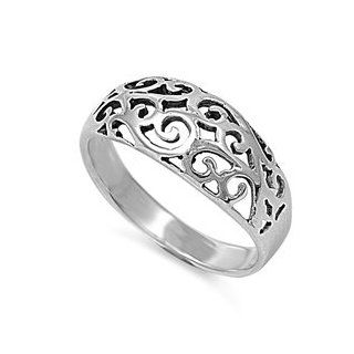 Medieval Filigree Art Ring Sterling Silver 925 Jewelry