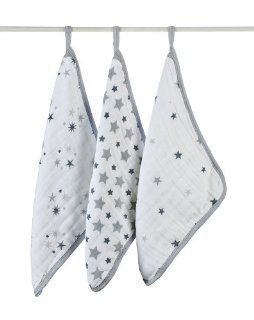aden + anais 3 Pack Muslin Washcloths, Twinkle  Baby Washcloths  Baby