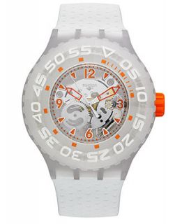 Swatch Watch, Unisex Swiss Clownfish White Silicone Strap 44mm SUUW100   Watches   Jewelry & Watches