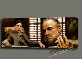 GODFATHER THE CORLEONE FAMILY ORIGINAL PAINTING CANVAS MOUNTED W GALLERY WRAP STYLE READY TO HANG 34X14X1.5"  Mixed Media Paintings  