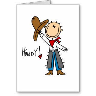 Howdy Cowboy Stick Figure Card