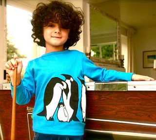 organic penguin print long sleeve t shirt by ava and luc