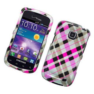 Samsung Illusion/I110 Glossy 2D Image Case Check Pink Brown And Black 153 Cell Phones & Accessories