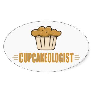 Funny Cupcake Lover Oval Stickers