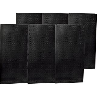 Wall Control Industrial Metal Pegboard — Black, Six 16in. x 32in. Panels, Model# 35-P-3296BK  Pegboards