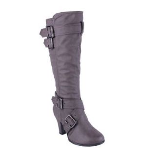 ANNA NB200 152 Women's Knee High Chunky Heel Boots, ColorBLACK, Size5.5 Shoes