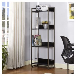Tier Corner Bookcase in Wicker and Metal