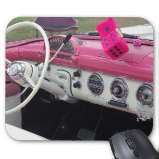Pink Classic Vintage Car Mousepad