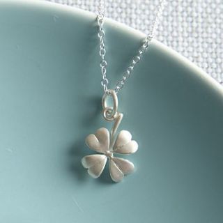silver four leaf clover necklace by lily charmed