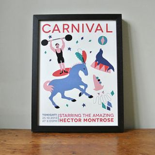 personalised boy's carnival night print by ruka ruka